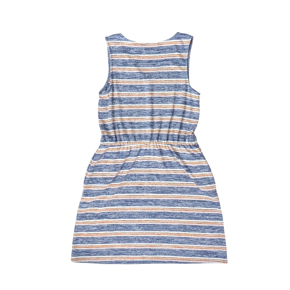 Market & Spruce Striped Knit Dress Sleeveless Drawstring Waist Pockets Coastal S - Picture 10 of 13